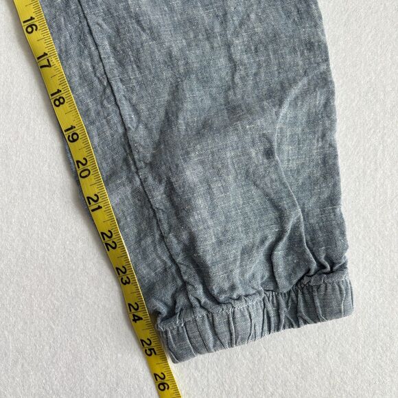 Athleta Cabo Linen Jogger Pant Women's 10 Blue Chambray Pull On Elastic Casual - Picture 5 of 6